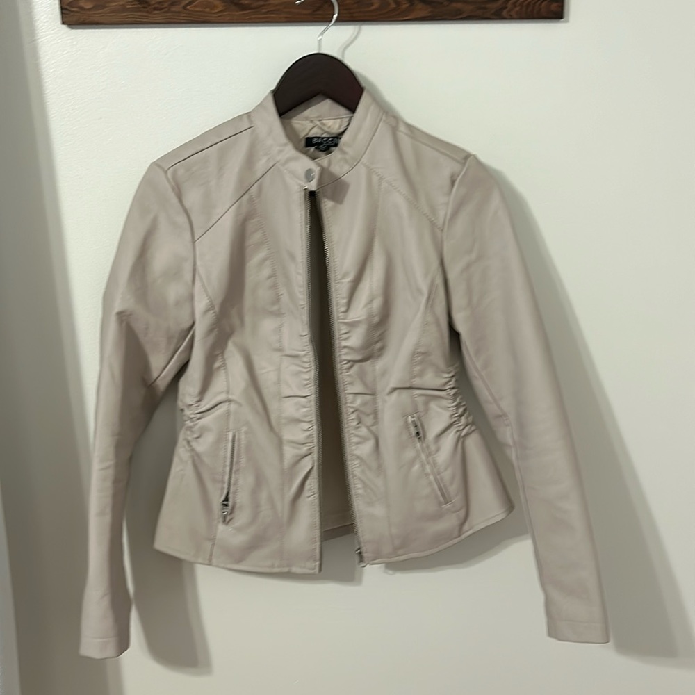 Baccini Blush Faux Leather Jacket Size Petite Small